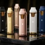Collection of Muha Meds All-In-One disposable devices showcasing Distillate, Melted Diamonds, Live Resin, and Hash Rosin editions.
