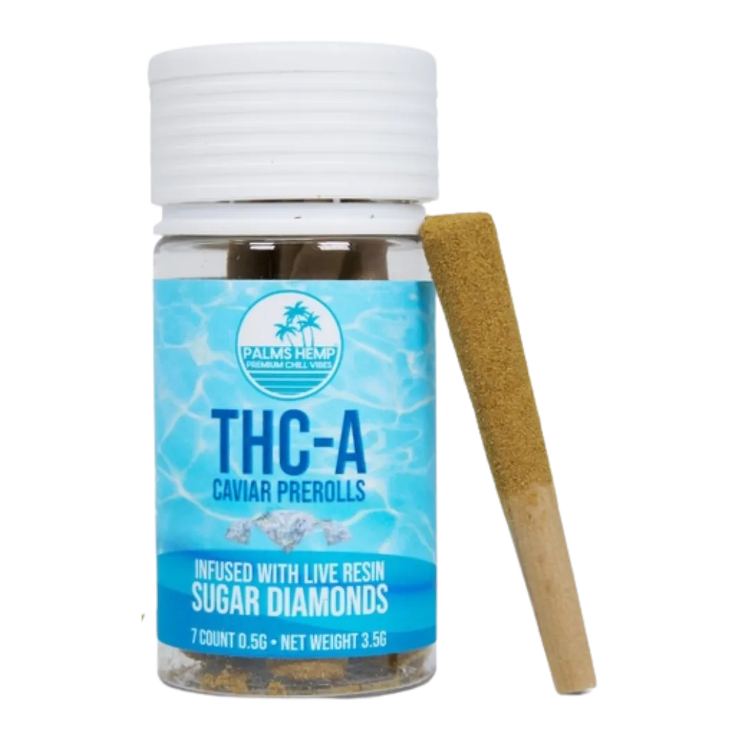 Palms-Hemp-THCA-Caviar-Prerolls-Cropped-1 (1) Mr. Nasty 0.5g THCA Caviar Prerolls – 7 count - Image 1
