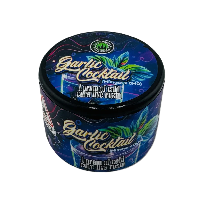 22cc4545-Garlic-Cocktail-Live-Rosin-Cover Smoke Proper Garlic Cocktail Live Rosin - 1g - Image 1